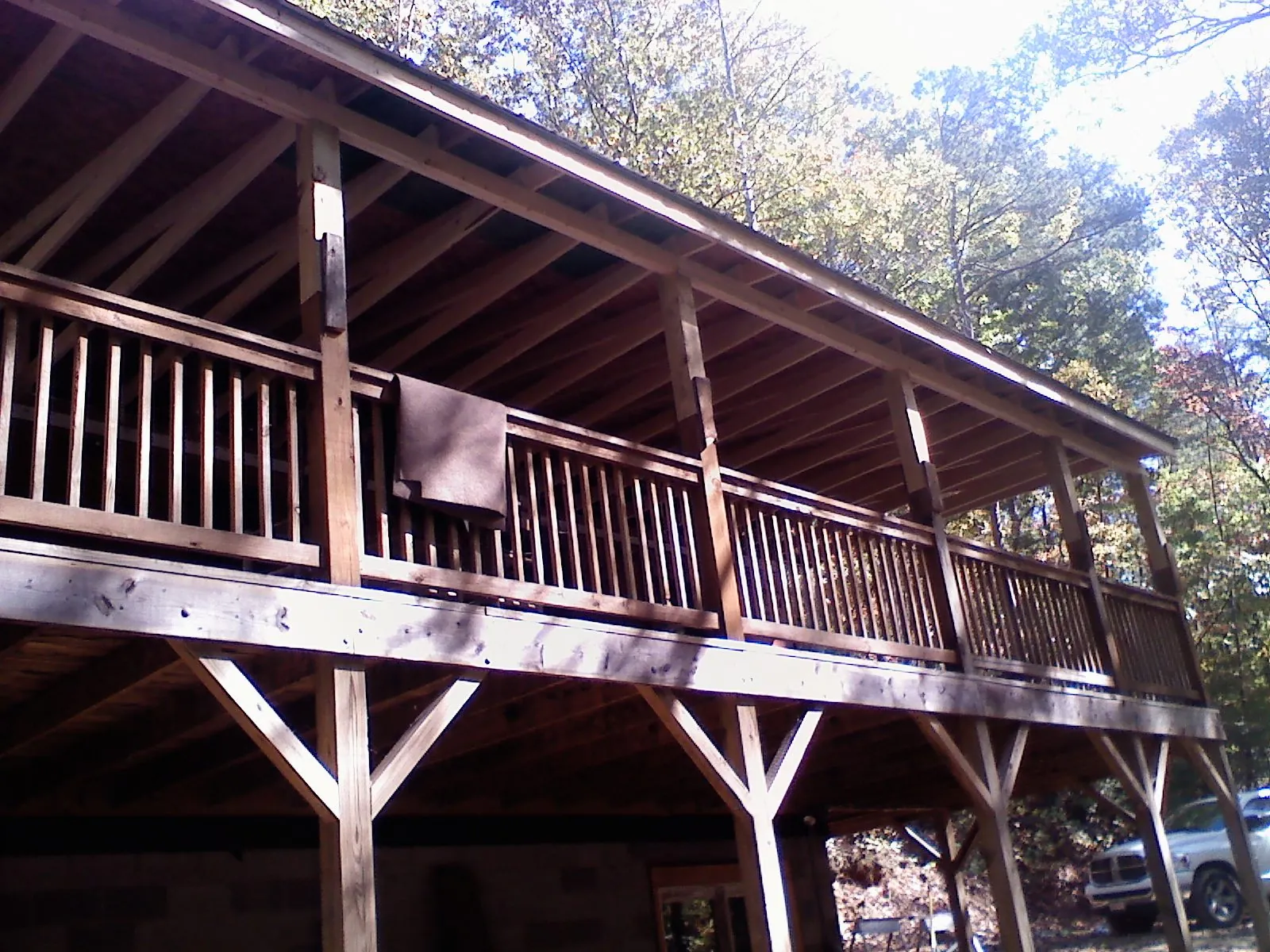 Timber framing under a new elevated porch and deck — Roof Leak Repair in Harsens Island by Roofing Brothers
